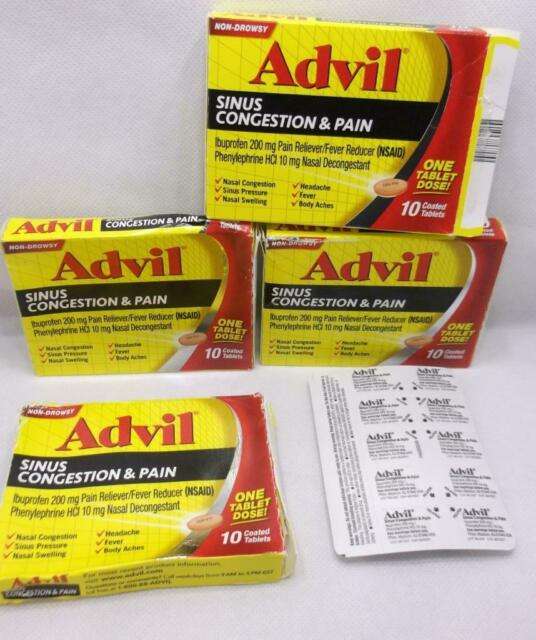 40 Advil Congestion &  Pain Relief Sinus Pressure ...