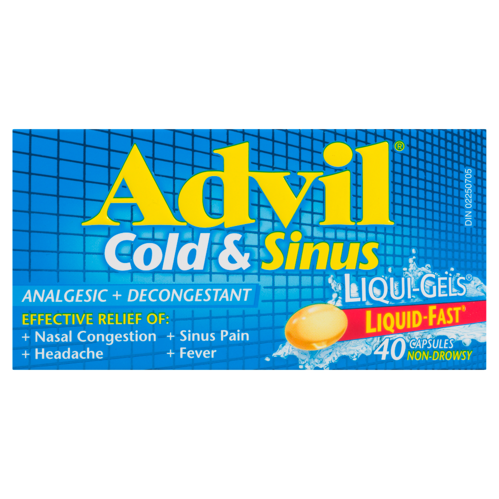 Advil Cold &  Sinus LiquiGels Analgesic + Decongestant 40 ...