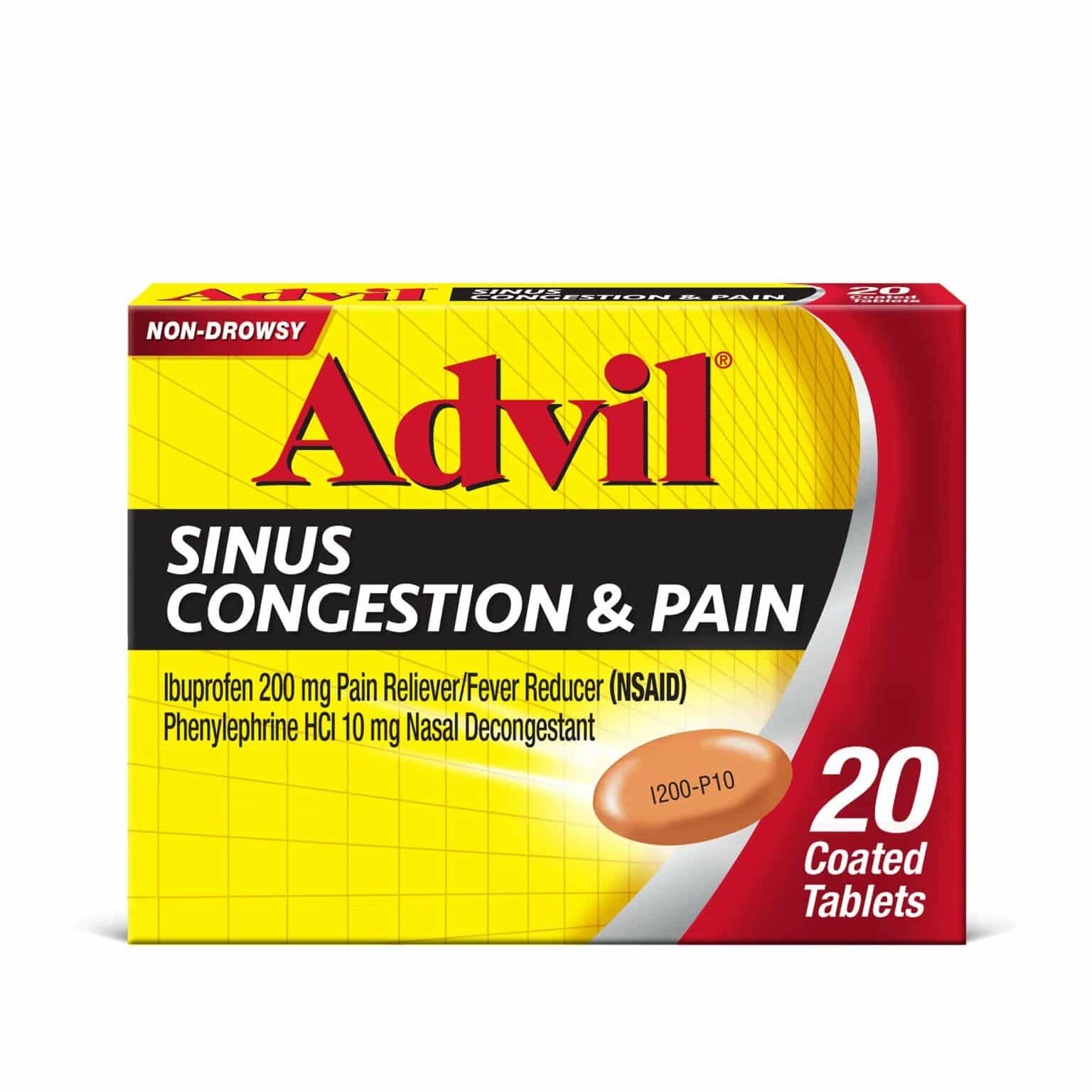 Advil Sinus Congestion &  Pain Relief (20 Count Packets), Non