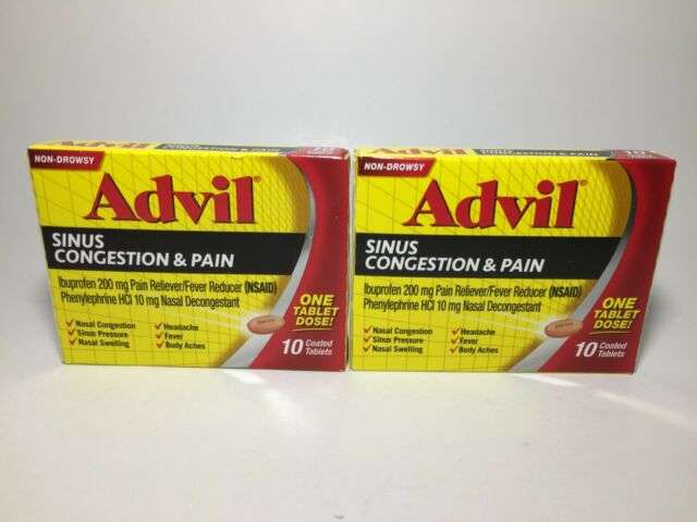 Advil Sinus Congestion &  Pressure Tablets 10ct ...