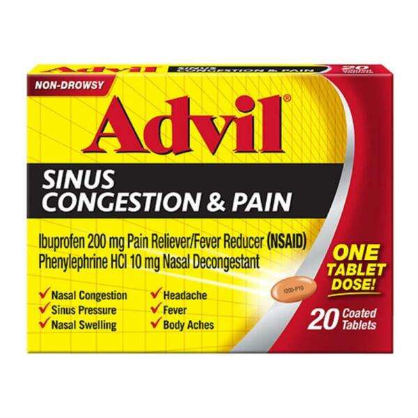 Advil Sinus Congestion &  Pressure Tablets 20ct 305730199216a699 for ...