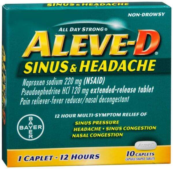 ALEVE D 12 Hour Sinus &  Headache Caplets 10 Count