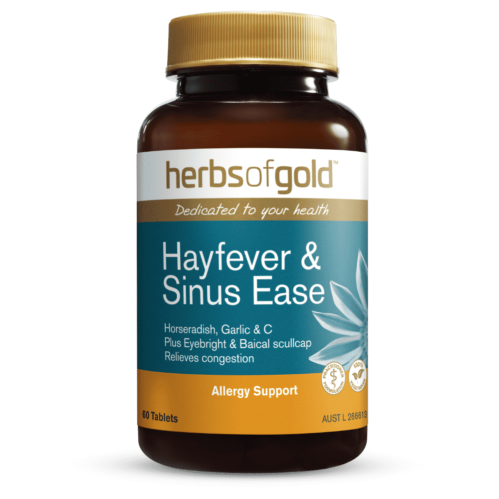 Herbs of Gold Hayfever &  Sinus Ease 60 Tablets Garlic, Horseradish + C ...