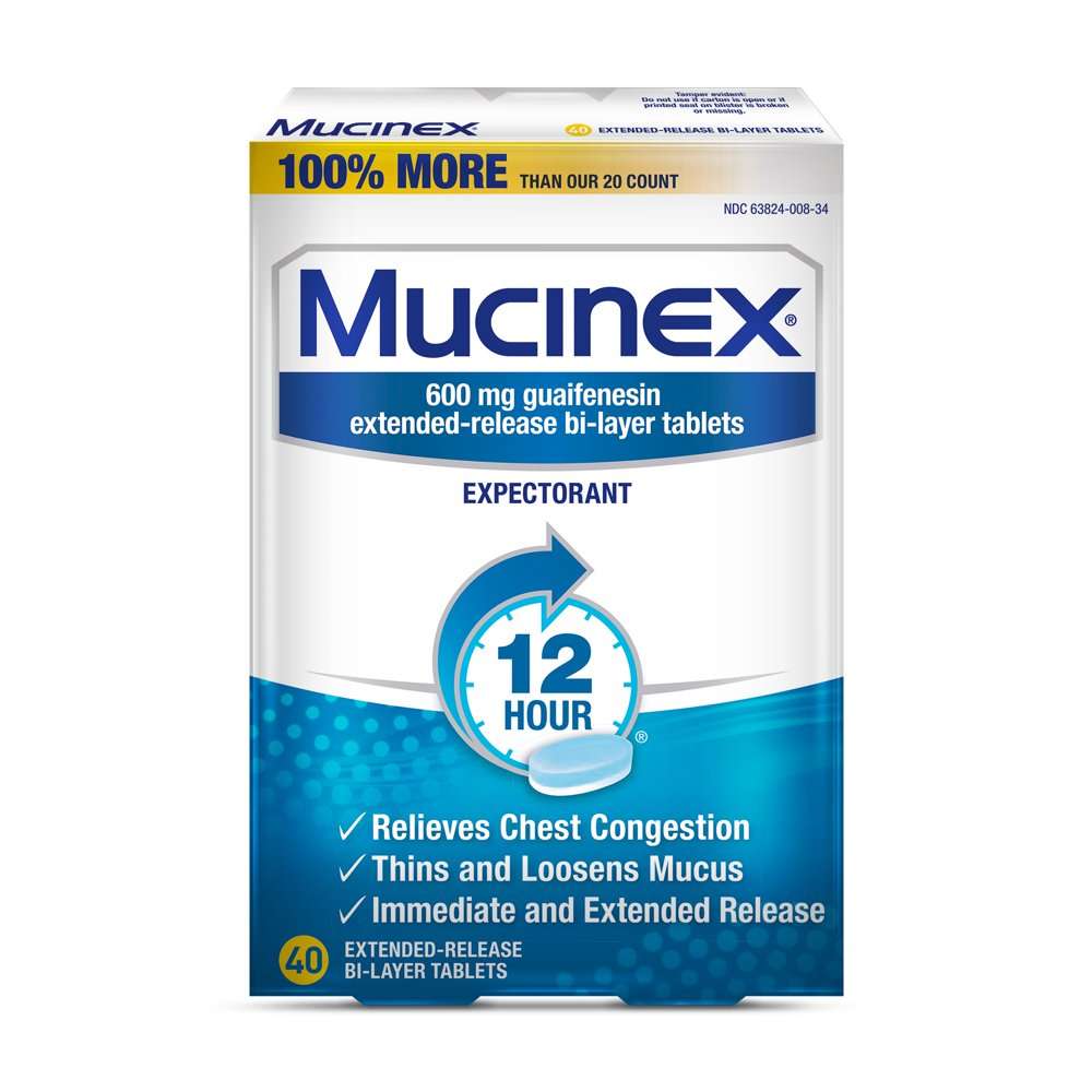 Mucinex 12 hour Chest Congestion Medicine, Chest Congestion Relief ...