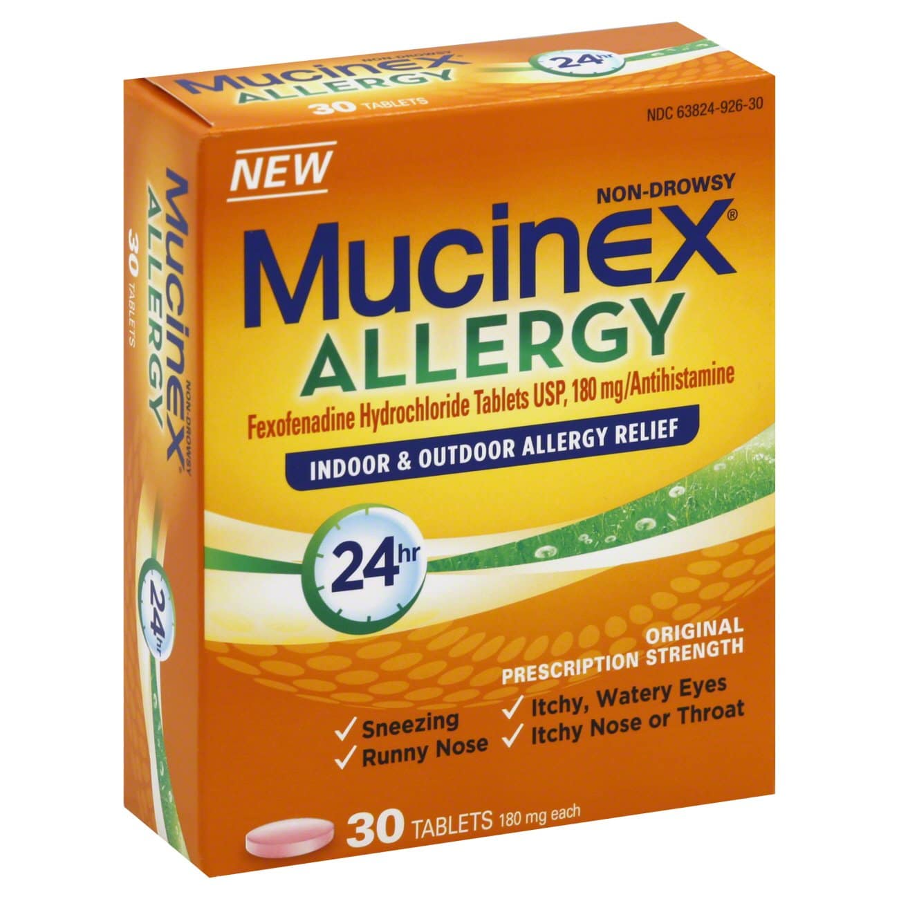Mucinex Allergy 24 Hour Indoor &  Outdoor Allergy Relief Fexofenadine ...