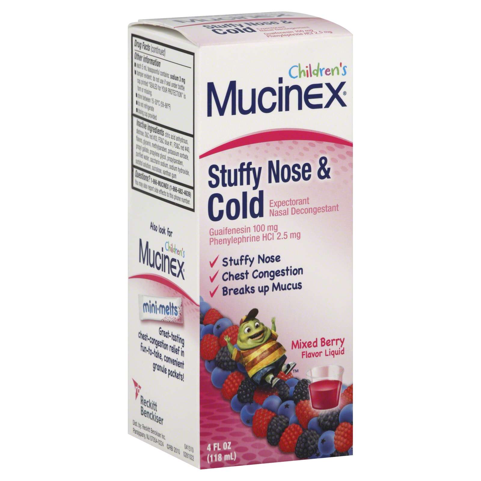 Mucinex For Kids Cold Expectorant/Nasal Decongestant ...