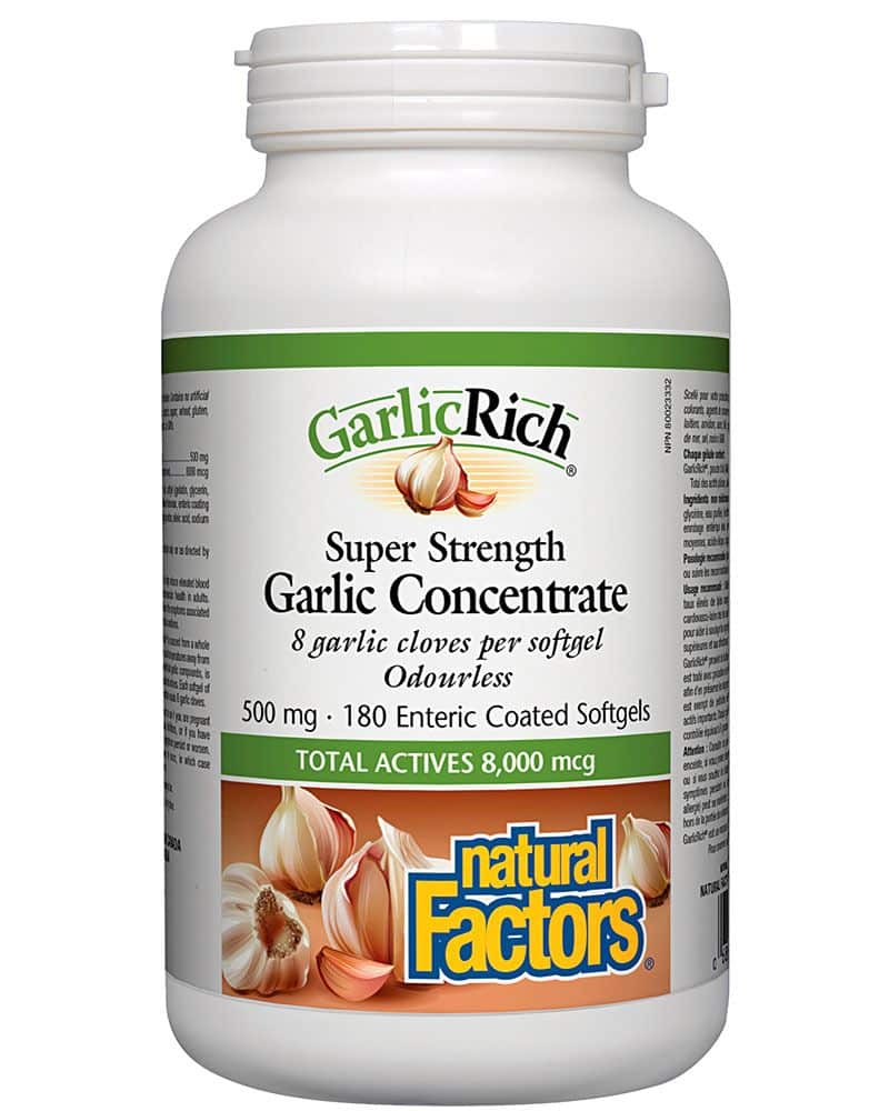 Natural Factors GarlicRich Super Strength Garlic Concentrate 500 mg 180 ...