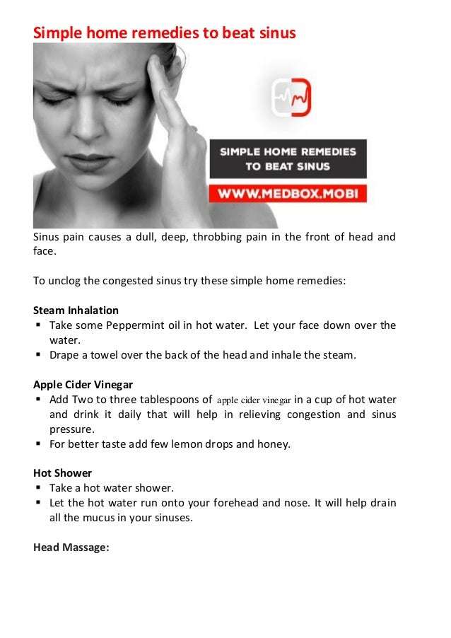 Simple home remedies to beat sinus