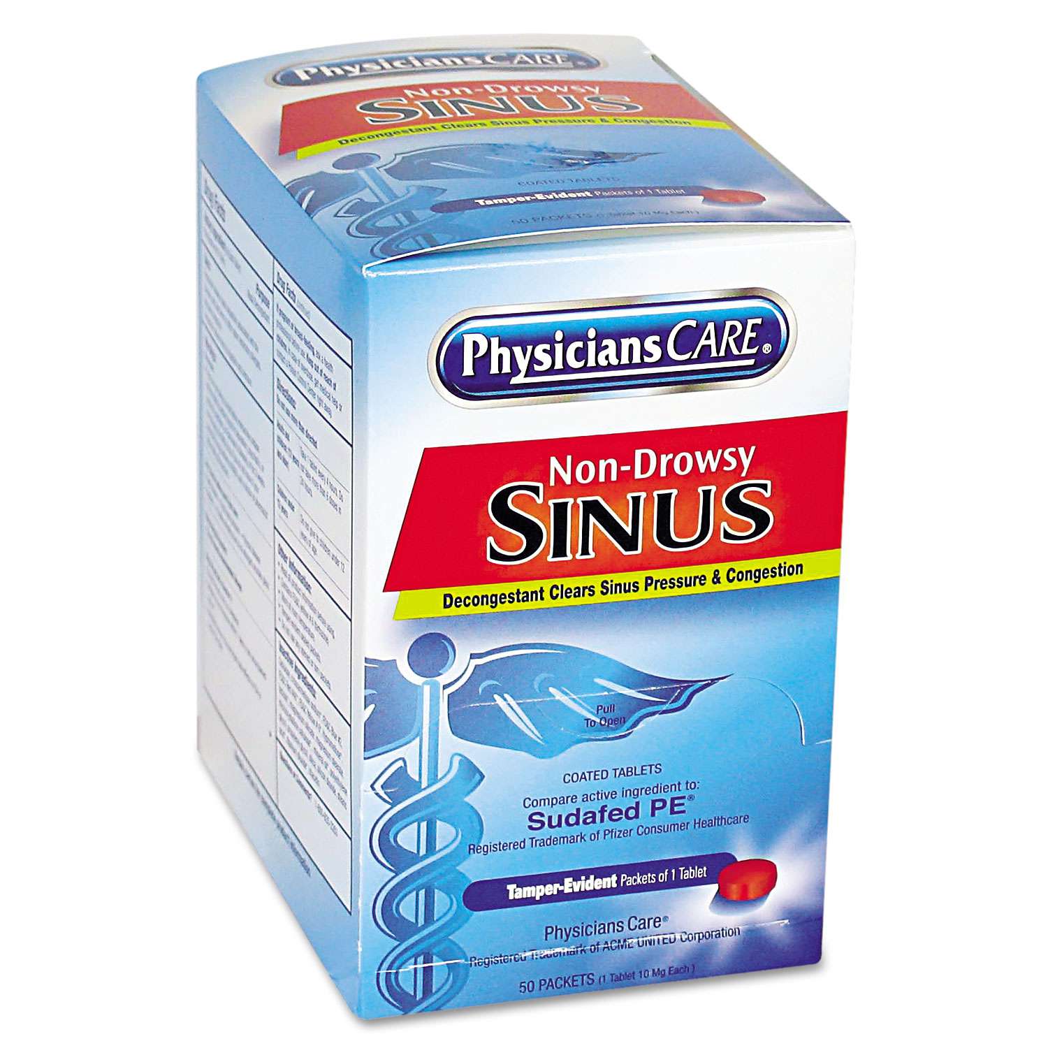 Sinus Decongestant Congestion Medication, 10mg, One Tablet/Pack, 50 ...