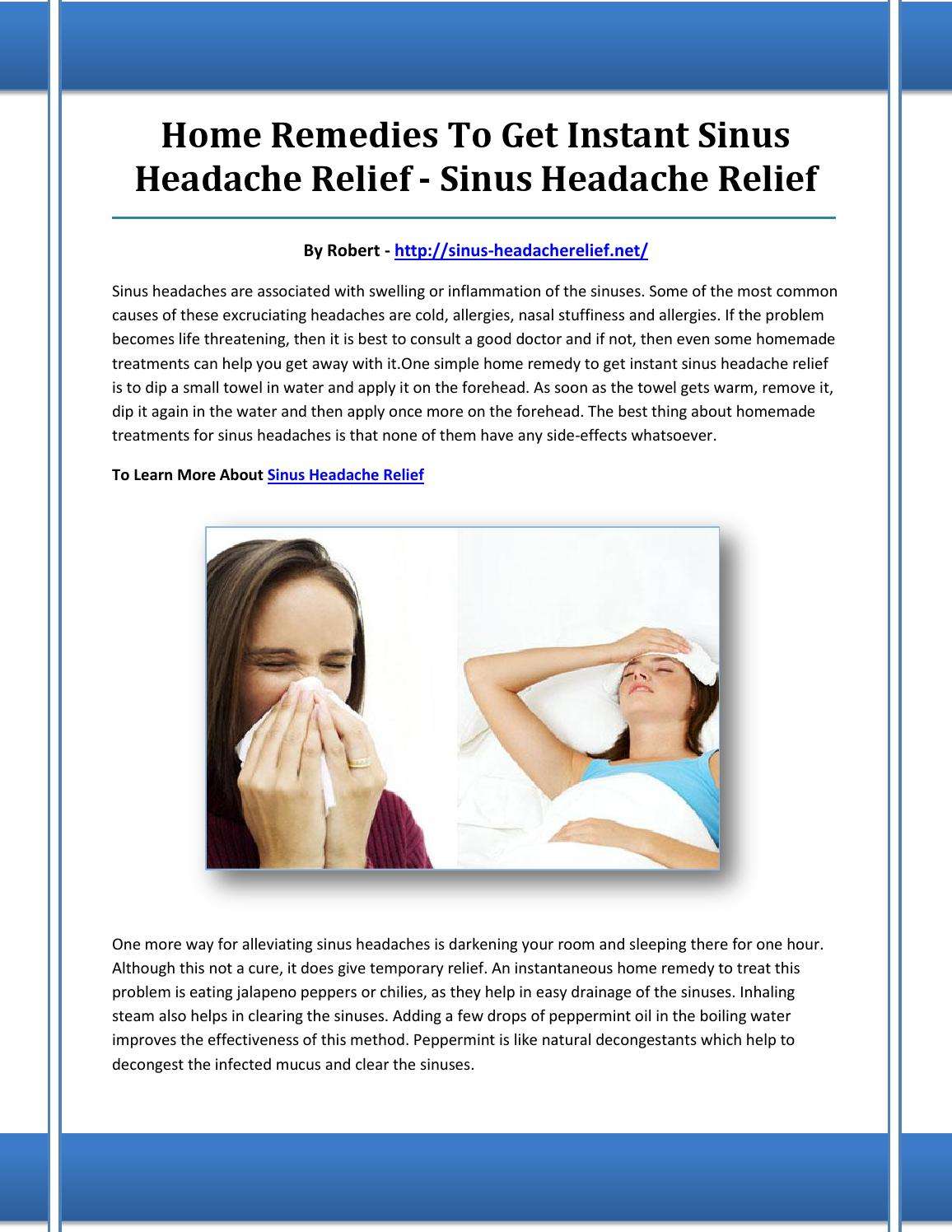 Sinus headache relief by sinusheadacherelief