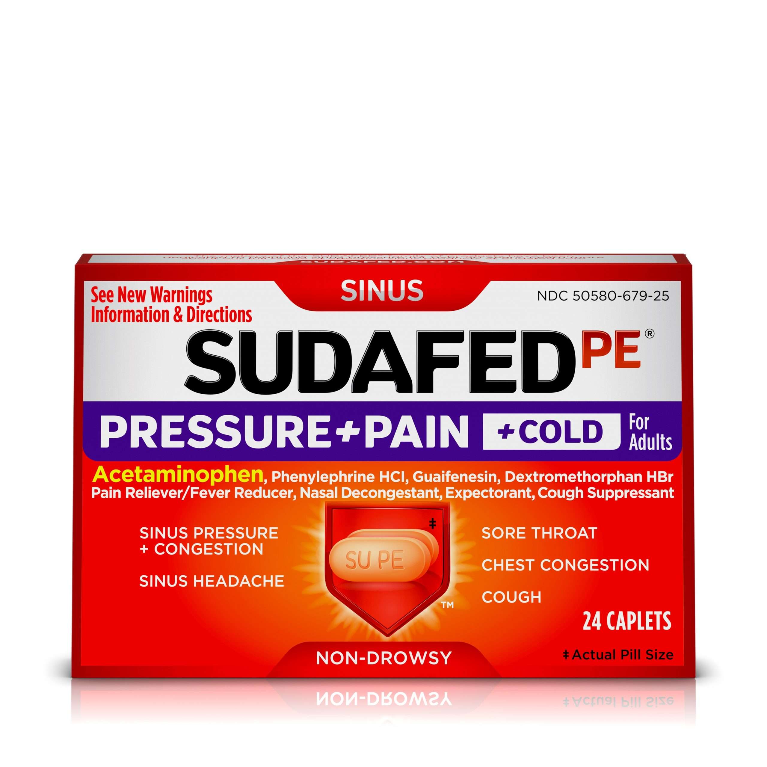 Sudafed PE Pressure + Pain + Cold Caplets, Sinus ...