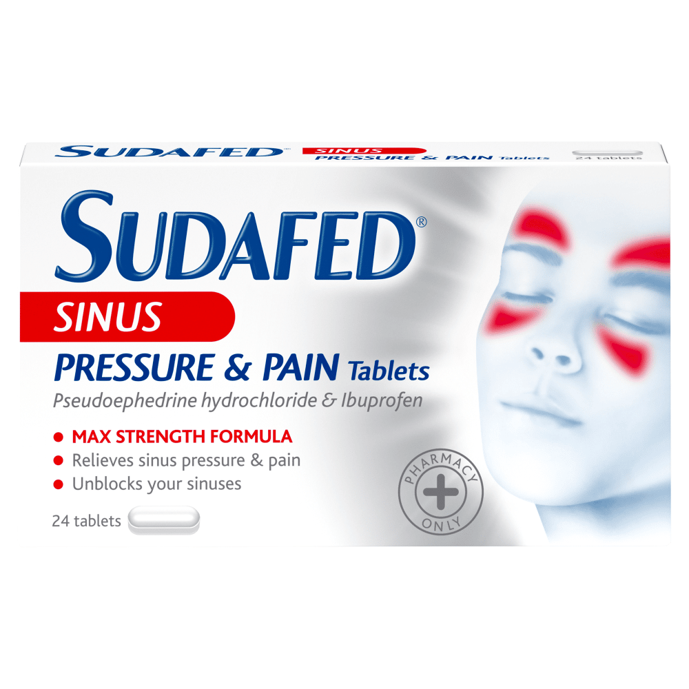 Sudafed Sinus Pressure and Pain â 24 Tablets